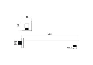Держатель верхнего душа Aquatek AQ2177CR настенный 400 мм